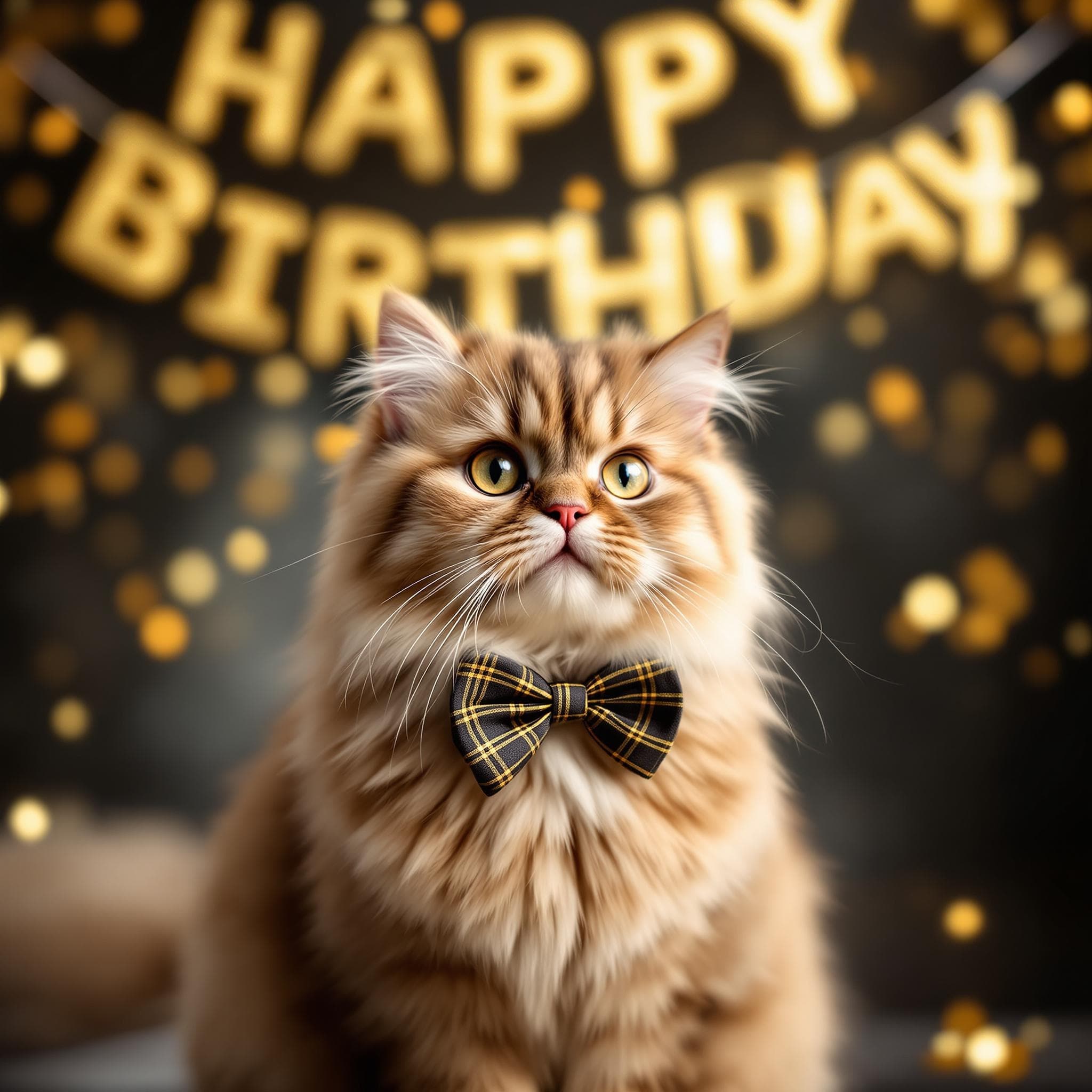 AI generated Pet Portrait of Pet in a magical birthday celebration scene with sparkles ✨