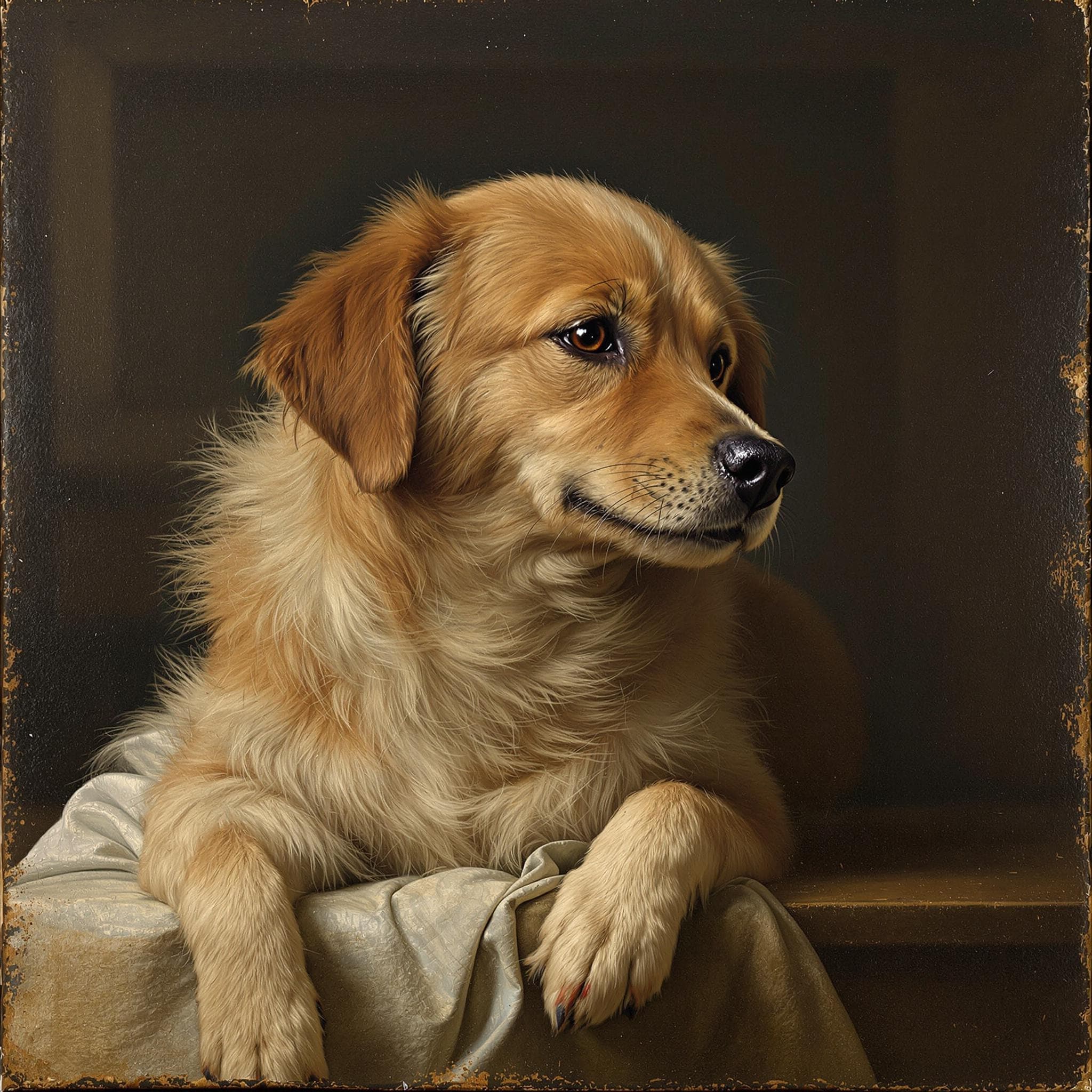 AI generated Pet Portrait of Dog in a renaissance painting 🎨